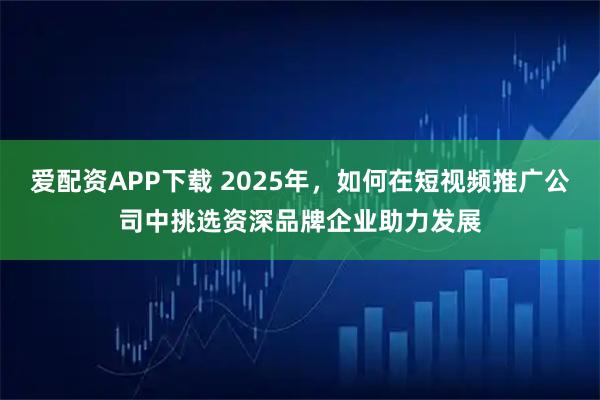 爱配资APP下载 2025年，如何在短视频推广公司中挑选资深品牌企业助力发展